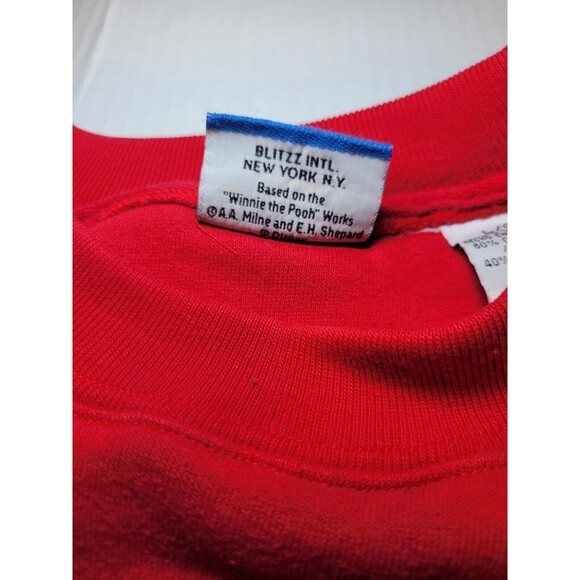 Vintage Winnie The Pooh Hunny Pluribus Unum Blitzz INTL Sweatshirt Unisex L Red - Picture 4 of 7